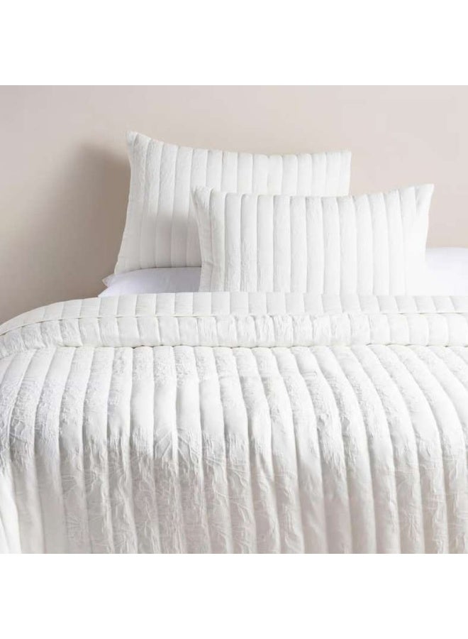 Pan Home 3-Piece Cotton Matelasse Bedspread Set - Bright Ivory - Image 1