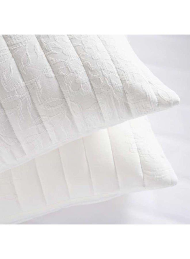 Pan Home 3-Piece Cotton Matelasse Bedspread Set - Bright Ivory - Image 4