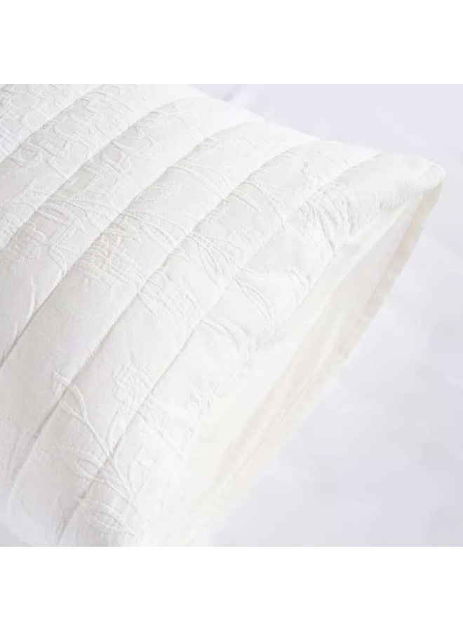 Pan Home 3-Piece Cotton Matelasse Bedspread Set - Bright Ivory - Image 5