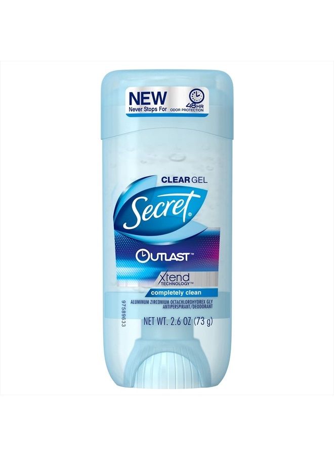 Secret أوتلاست مزيل العرق ومضاد التعرق جل شفاف، نظيف تمامًا 2.6 أونصة (عبوة من 4) - Image 1