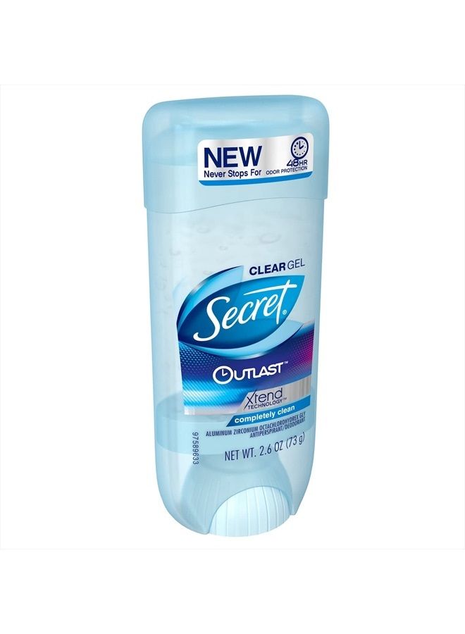 Secret أوتلاست مزيل العرق ومضاد التعرق جل شفاف، نظيف تمامًا 2.6 أونصة (عبوة من 4) - Image 4
