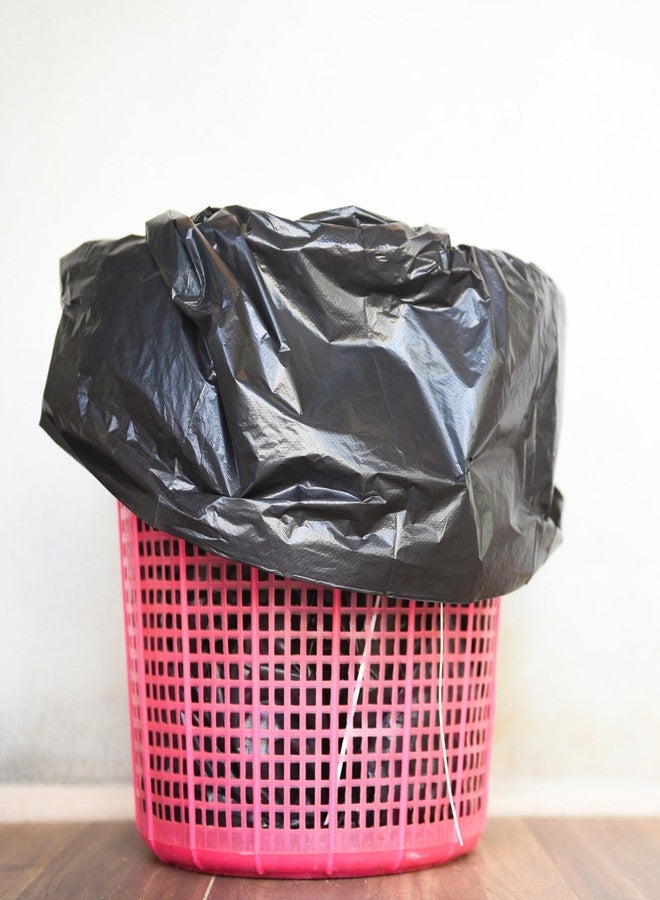 Singhal 120 Micron 18x22 Inch Garbage Bags Pack of 10 Medium Size | Plastic Dustbin Bags | Trash Bags For Kitchen, Office, Warehouse, Restaurant and 5 Star Hotel, Black Trash Bags - Image 1