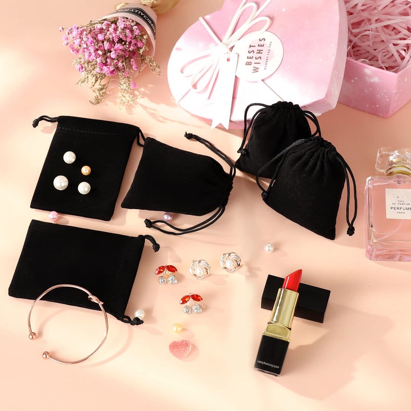 ENNIYU 20PCS Premium Velvet Bags with Drawstring, Black Jewelry bags Pouches Candy Bags, 3x4 Advent Calendar Bags Mini Dice Bags Gift Bags Party Favor Treat Bags for Christmas Jewelry Bracelets - Image 4