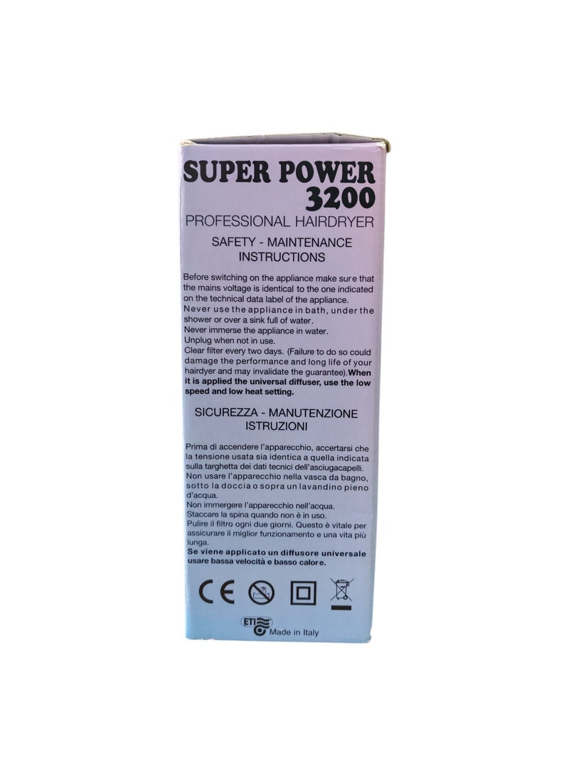 ETI Super Power 3200 Professional Hairdryer – Made in Italy - Image 4