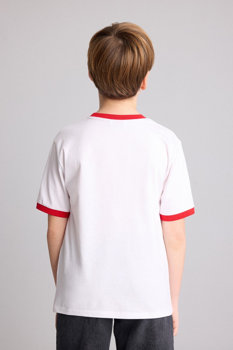 DeFacto White Boy Boy Regular Fit Printed Short Sleeve T-Shirt Casual - Image 5