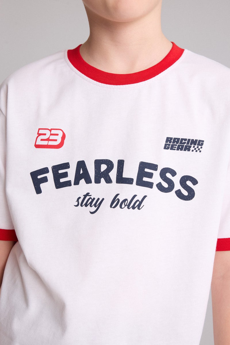 DeFacto White Boy Boy Regular Fit Printed Short Sleeve T-Shirt Casual - Image 4