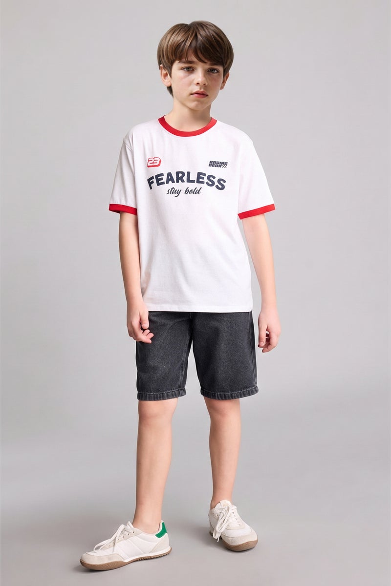 DeFacto White Boy Boy Regular Fit Printed Short Sleeve T-Shirt Casual - Image 2