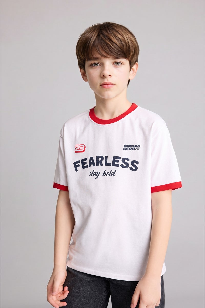 DeFacto White Boy Boy Regular Fit Printed Short Sleeve T-Shirt Casual - Image 3