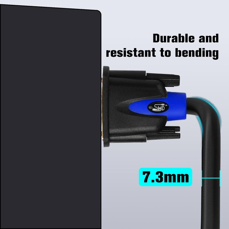 SHD VGA Cable, VGA to VGA HD15 Monitor Cable for PC Laptop TV Projector-6Feet - Image 4