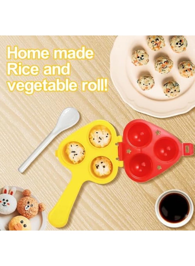 SYOSI Upgraded Rice Ball Mold and Shaker, Onigiri Maker Molds for Kids and Adults, DIY Mini Sushi Mold for Easy Rice Shaping, Durable Food-Safe Material, Ideal for Home Cooking and Parties - Image 4