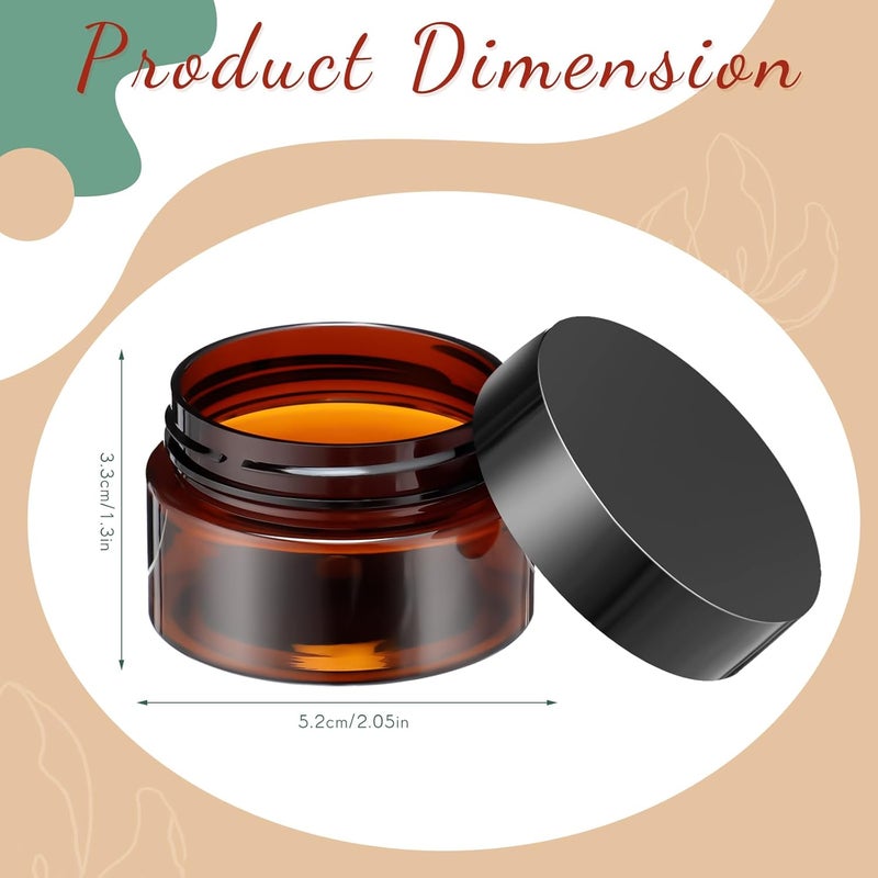 Patelai 4 Pieces Round Wide-mouth Leak Proof Plastic Container Jars with Lids for Travel Storage Makeup Beauty Products Face Creams Oils Salves Ointments DIY Making(1 Ounce,Amber) - Image 2