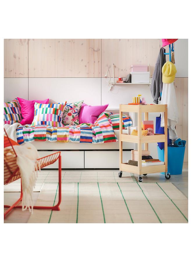 erorex Rug, flatwoven, off-white/green, 133x195 cm - Image 5