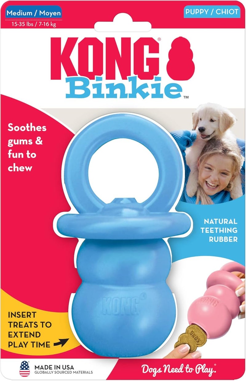 KONG Puppy Binkie Dog Toy - Medium Size, Assorted Colors for Chewing and Teething - Image 2