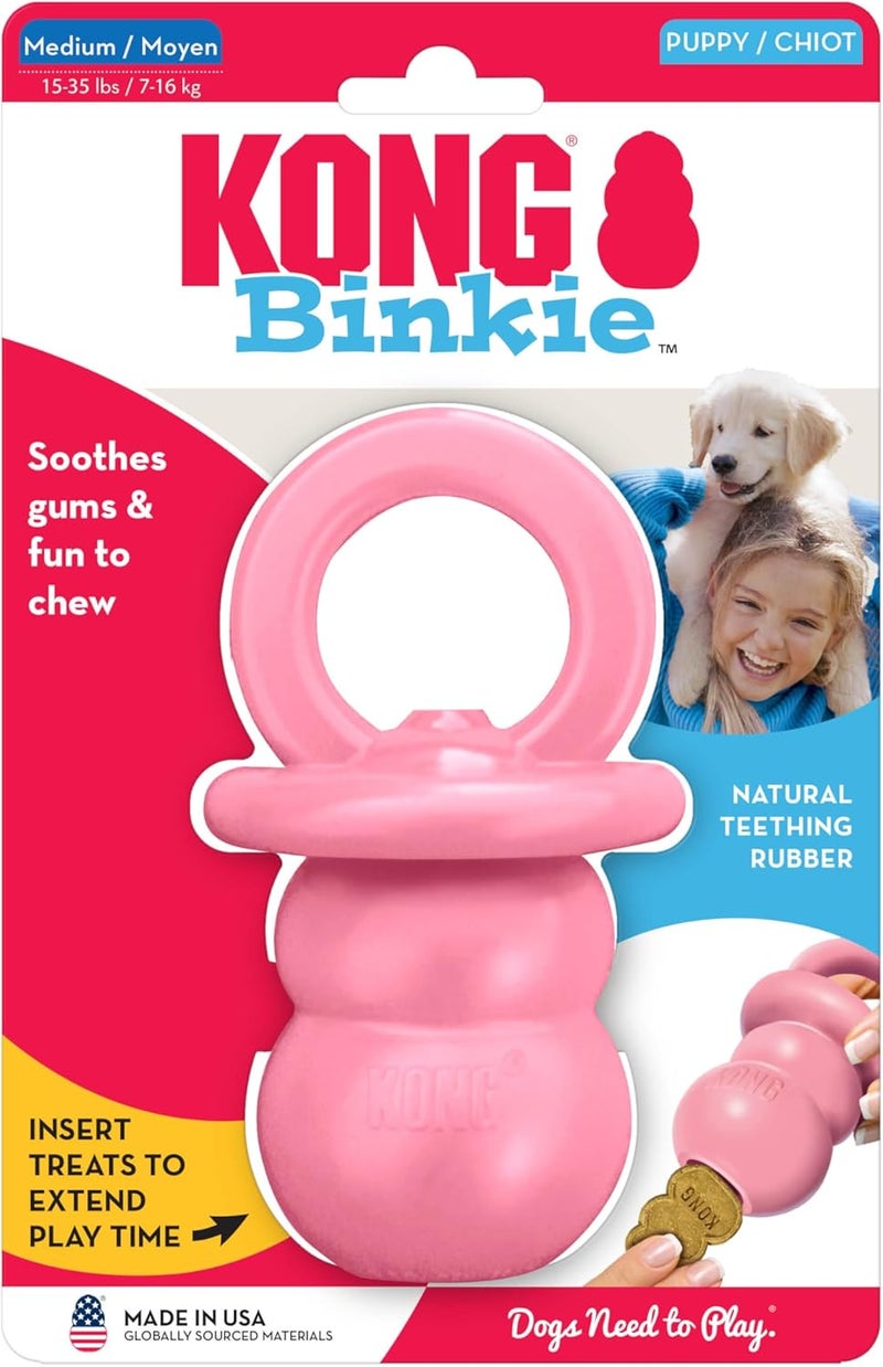 KONG Puppy Binkie Dog Toy - Medium Size, Assorted Colors for Chewing and Teething - Image 3