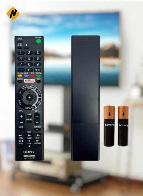 OEM Sony RMT-TX100U Remote Control Compatible with TV Models: XBR-49X800C, XBR48X800C, XBR-49X830C, XBR49X830C, XBR-49X835C, XBR49X835C, and More - Includes Netflix Hotkey with battery