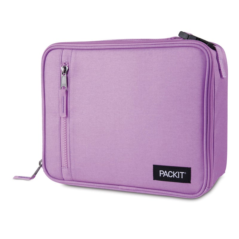 PackIt Freezable Classic Lunch Box Lavender Built with ECOFREEZE Technology Fully Freezable Collapsible Reusable With Zip Front Pocket and Buckle Handle Designed for Fresh Lunch On the Go