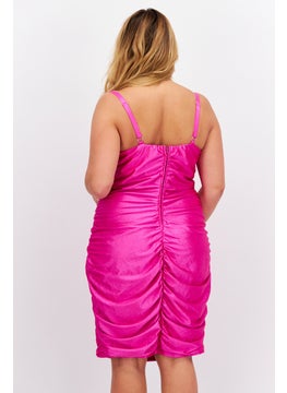 Emerald Sundae Women Textured Mini Dress, Pink  - Image 4