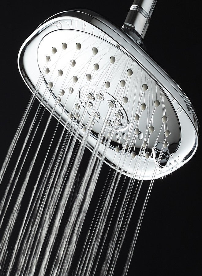 AquaDance High-Pressure 3-function Giant 7.3-Inch Designer Rain Shower Head w/High-Power Pulsating Massage & Whisper-Quiet(TM) Technology! More Power - Less Noise/Brass Metal Connection Nut, Anti-Clog Jets - Image 5