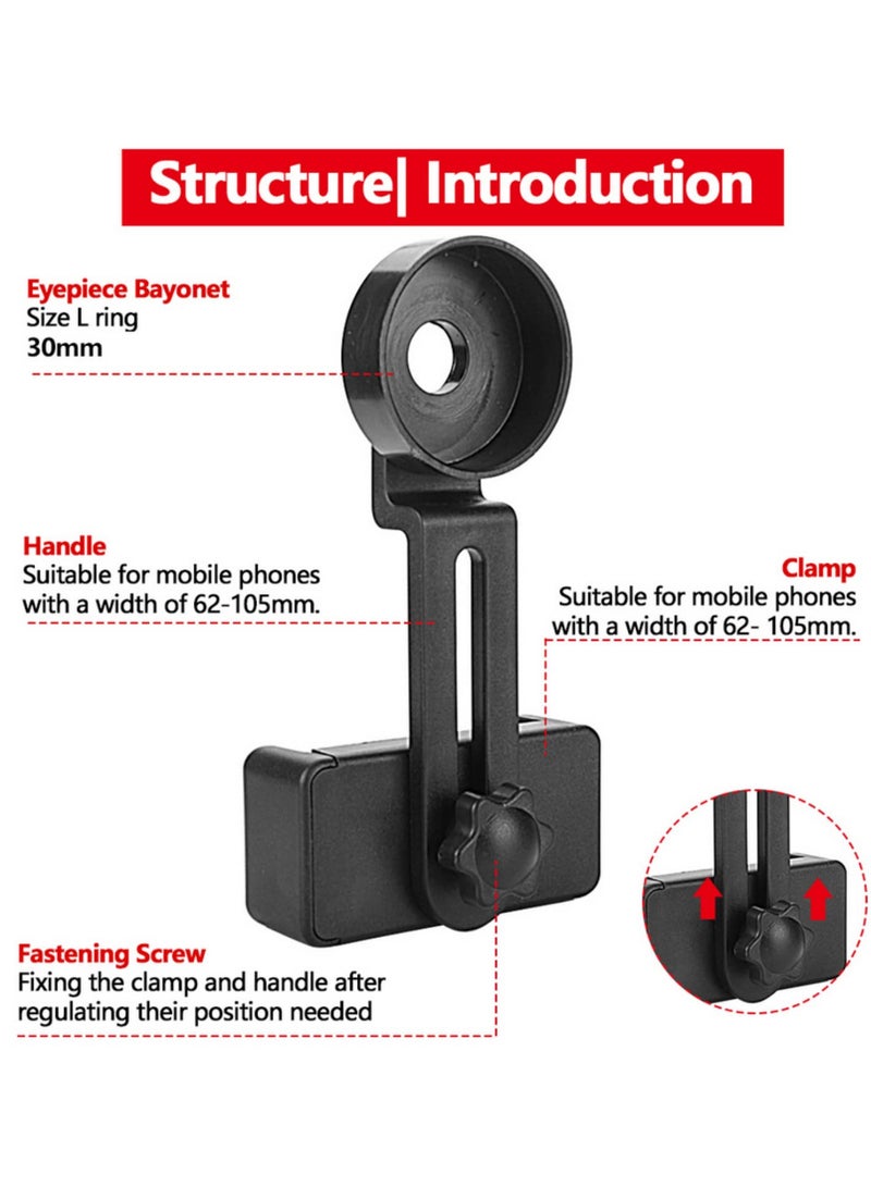 Universal Cell Phone Adapter Bracket Clip Mount with Soft Rubber Material for Binocular Monocular Spotting Scope Telescope Photography and Observation - Image 5