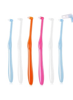 Patelai 6 Pieces End Tuft Toothbrush Soft Interdental Brushes Tooth Stain Remover Trim Toothbrush Single Brush For Implants Teeth Detail Cleaning Supplies(Bright Colors)  - Image 1