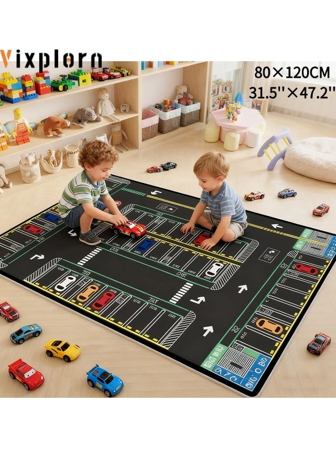 Vixplorn Baby Room Rug，Newborn Games Mat,Kids Rug Mat Carpet, Car Rugs for Kids Toy Cars, Non Slip Floor Mats for Kids, Educational Area Play Rugs for Kids Playroom Bedroom， Children's Educational Fun Carpet 80×120cm - Image 1