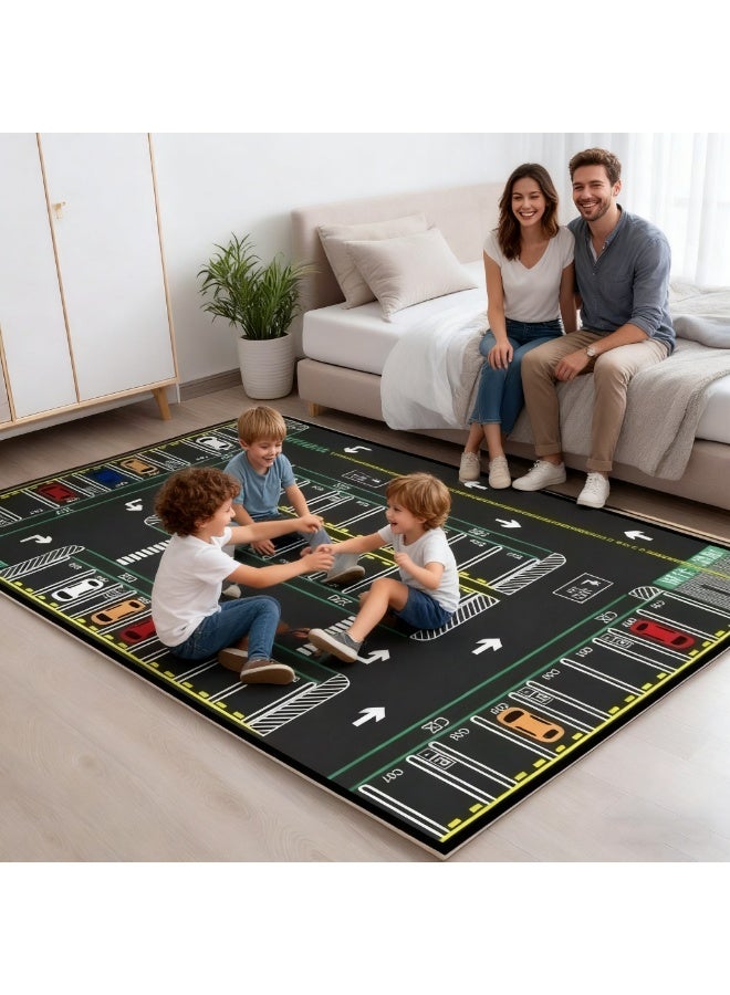 Vixplorn Baby Room Rug，Newborn Games Mat,Kids Rug Mat Carpet, Car Rugs for Kids Toy Cars, Non Slip Floor Mats for Kids, Educational Area Play Rugs for Kids Playroom Bedroom， Children's Educational Fun Carpet 80×120cm - Image 3