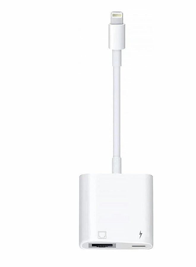 Lightning to RJ45 Ethernet Adapter with Charging Port for iPhone and iPad Models 100Mbps Plug and Play Connectivity - Image 1