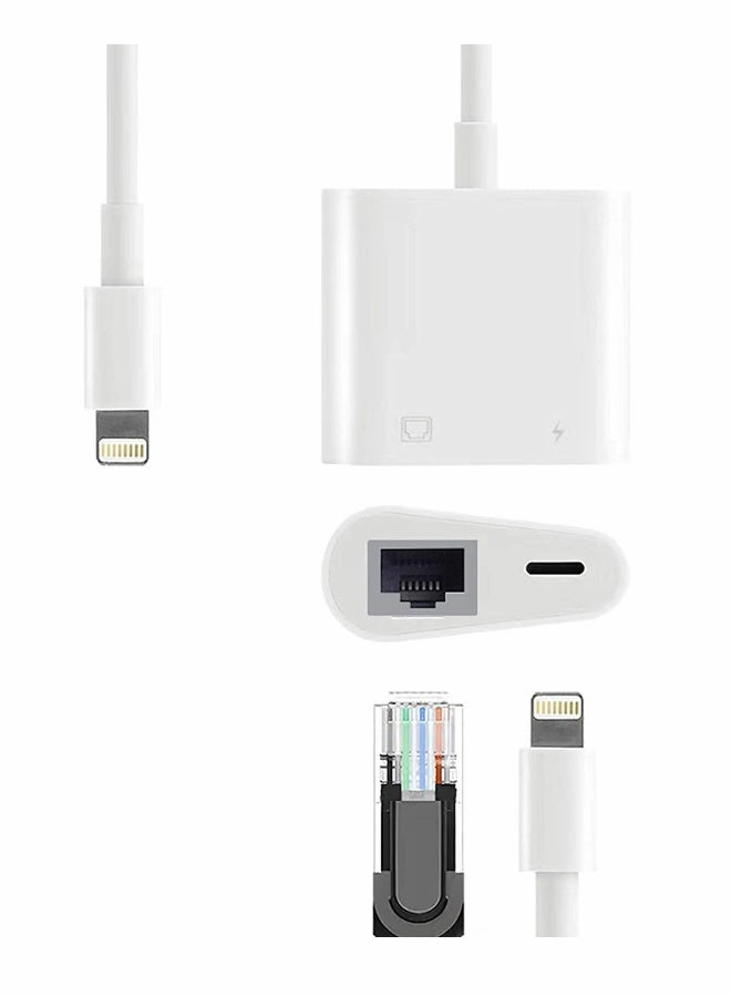 Lightning to RJ45 Ethernet Adapter with Charging Port for iPhone and iPad Models 100Mbps Plug and Play Connectivity - Image 3