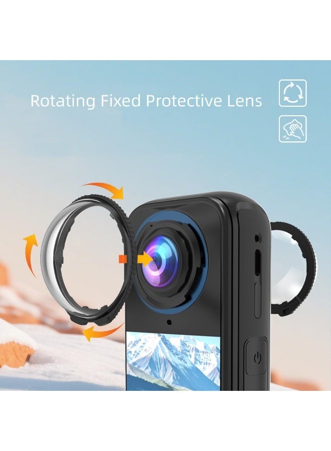 عدسة حراس حامي لInsta360 X4 الهواء، عدسة غطاء الحالة المضادة للخدش 10H البصرية الزجاج المقوى واقية مرآة نظارة قابلة للإزالة المضادة للضباب كاميرا غطاء لInsta360 X4 الهواء (الزجاج البصري) - Image 3