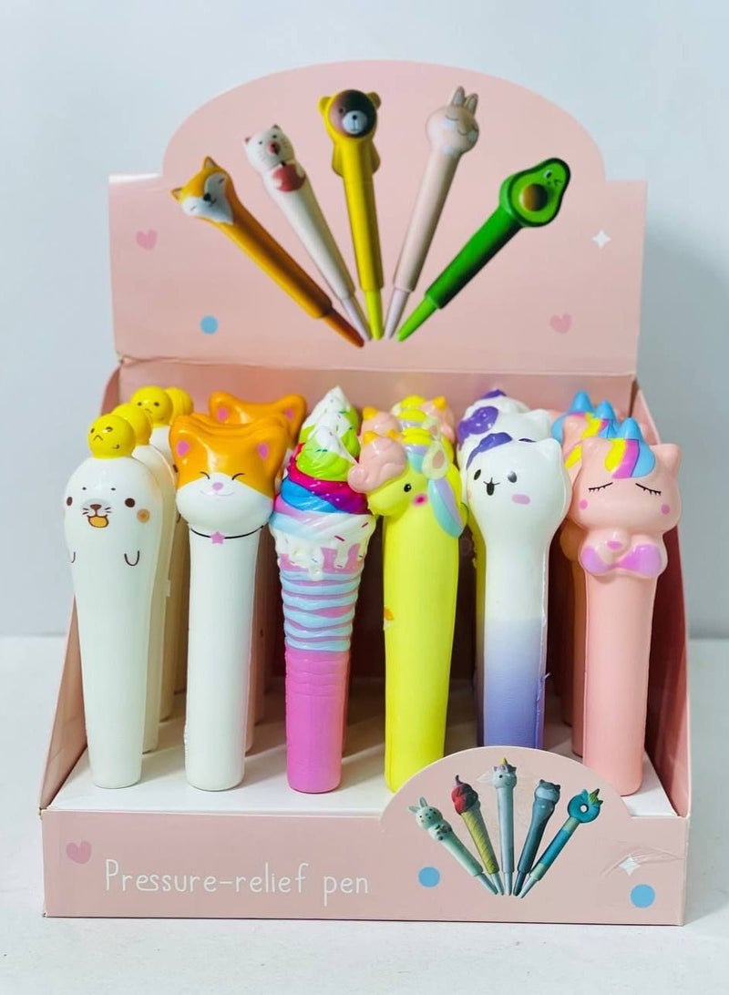 Generic Silicone ballpoint pen stand with cartoon cover for children. Stand: 24 pens.  - Image 2
