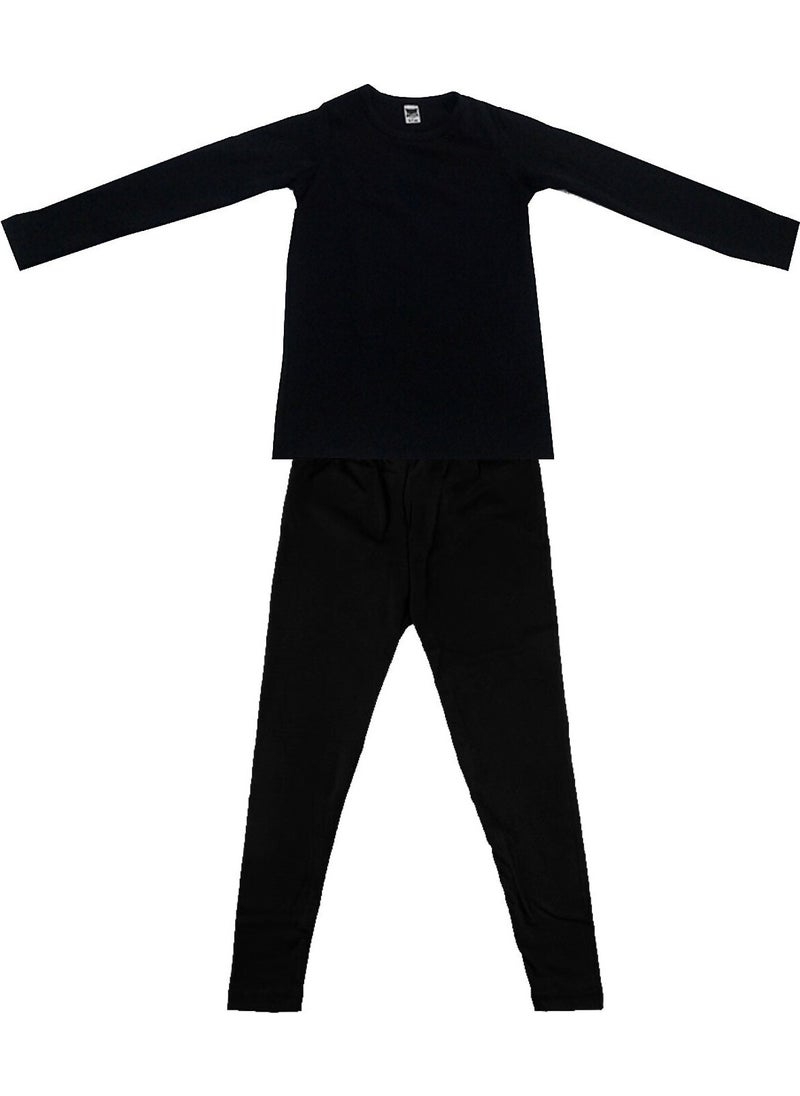Tutku Kid Black Thermal Bottom Top Set D135-D136 UMAYD135136  - Image 1