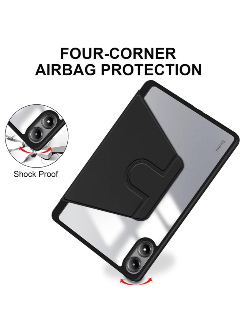 VKL Hybrid Case Compatible with Xiaomi Redmi Pad Pro 12.1inch 2024, Clear Acrylic Multi-Angle Hard PC Case with Pen Holder Protective Stand Cover Compatible with Xiaomi Redmi Pad Pro 12.1inch 2024 - Image 5
