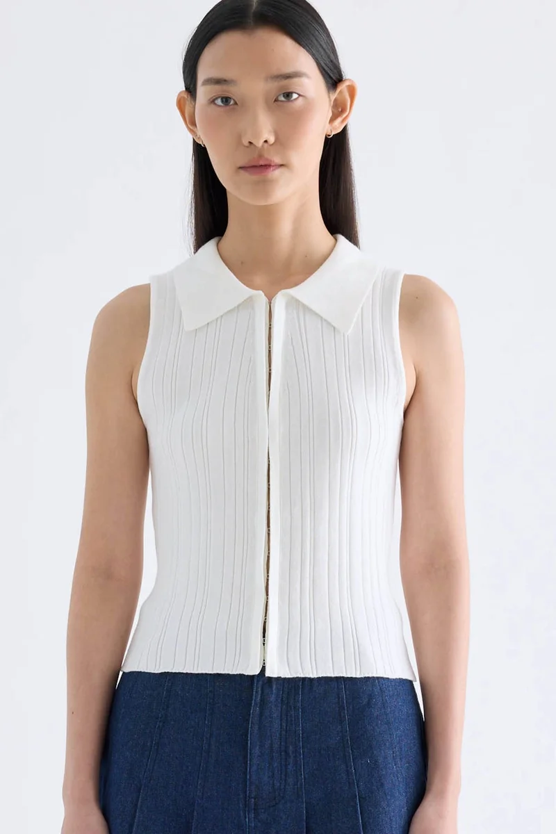 ذا اديتورز ماركت Pamoryn Collared Knit Tank