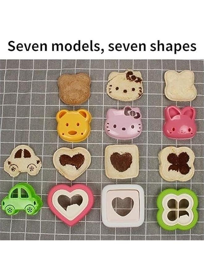Generic - Sandwich Cutter and Sealer - Decruster Sandwich Maker - Peanut er and Jelly Crustless Sandwich Bread Pancake Maker DIY Cookie Cutter for Kids Children Boys Girl (Square Hearts) - Image 1