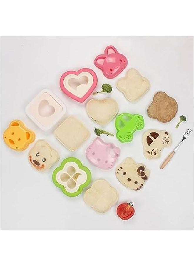 Generic - Sandwich Cutter and Sealer - Decruster Sandwich Maker - Peanut er and Jelly Crustless Sandwich Bread Pancake Maker DIY Cookie Cutter for Kids Children Boys Girl (Square Hearts) - Image 1
