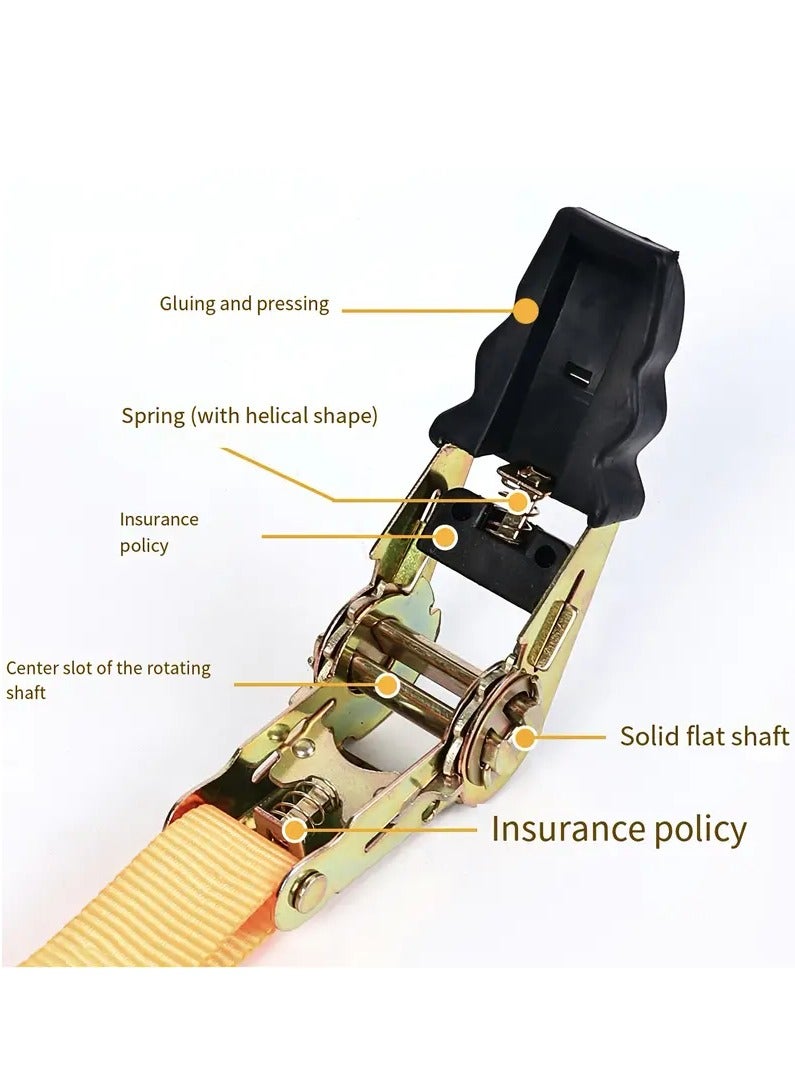 M MIAOYAN 4-Pack Ratchet Tie Down Straps | Heavy-Duty Polyester Lashing Straps | For Truck, Bike, Luggage & Outdoor Use  - Image 4