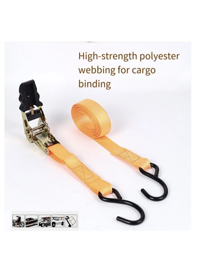 M MIAOYAN 4-Pack Ratchet Tie Down Straps | Heavy-Duty Polyester Lashing Straps | For Truck, Bike, Luggage & Outdoor Use  - Image 5