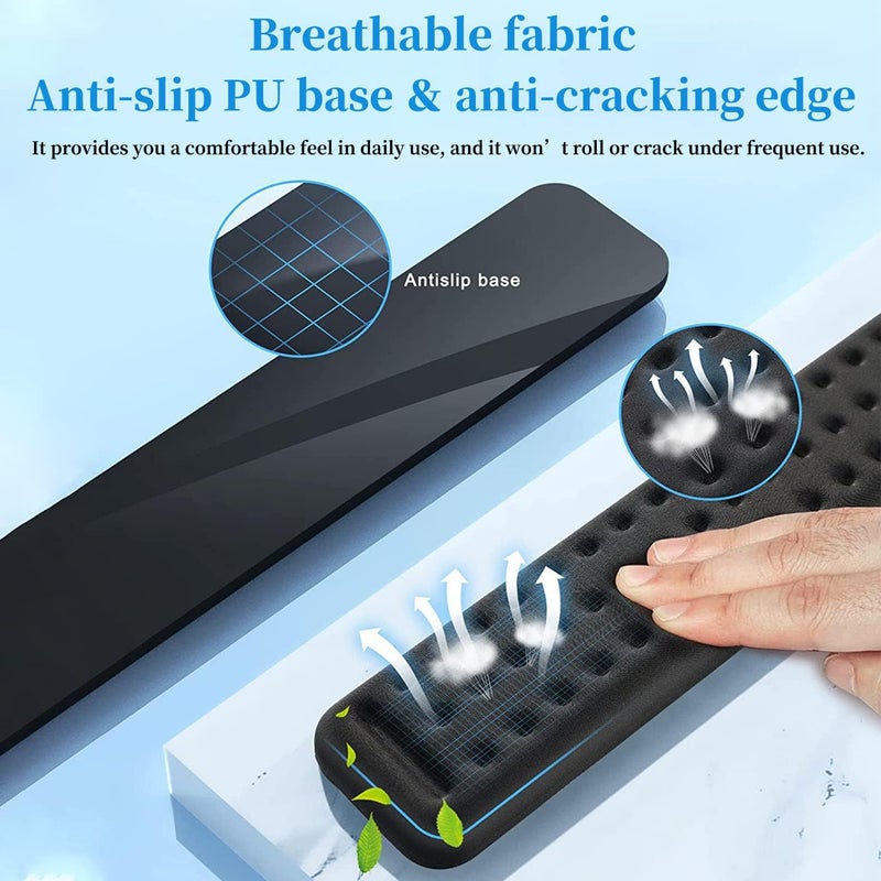 X spring Keyboard Wrist Rest, Wrist Rest For Computer Keyboard, Wrist Support For Keyboard With Non-Slip Pu Base, Ergonomic Keyboard Wrist Rest For Laptop, Office, Home, Pain Relief - Image 2