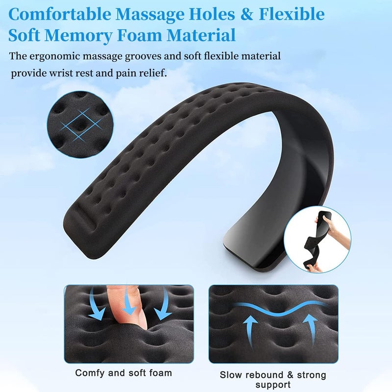 X spring Keyboard Wrist Rest, Wrist Rest For Computer Keyboard, Wrist Support For Keyboard With Non-Slip Pu Base, Ergonomic Keyboard Wrist Rest For Laptop, Office, Home, Pain Relief - Image 4