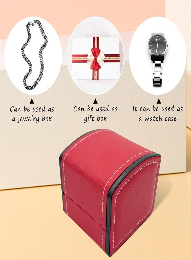 WisePoint Single Watch Case, PU Leather Watch Travel Case with Removable Cushion, Portable Jewelry Storage Case Organizer Square Watch Box Bracelet Holder for Most Watches and Smart Watch (green) - Image 4