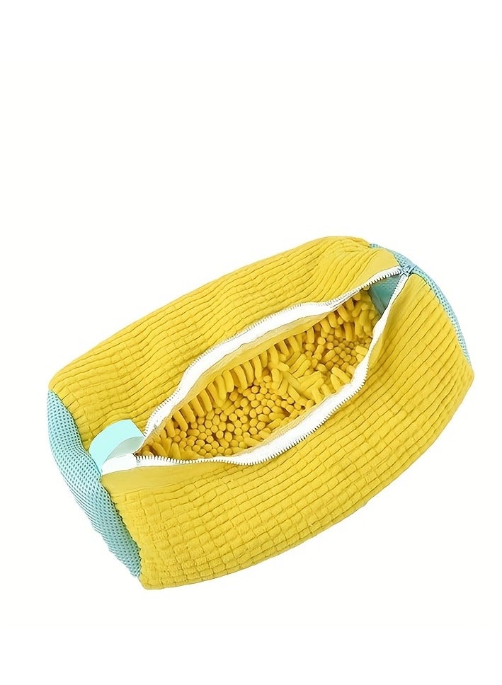 حقيبة غسيل أحذية من الألياف الناعمة بزاوية 360 درجة - حقيبة غسيل متينة قابلة لإعادة الاستخدام وقابلة للغسل في الغسالة بسحاب إغلاق، مصنوعة من قماش الشنيل المقاوم للبهتان والألوان الثابتة، مناسبة للأح - Image 2