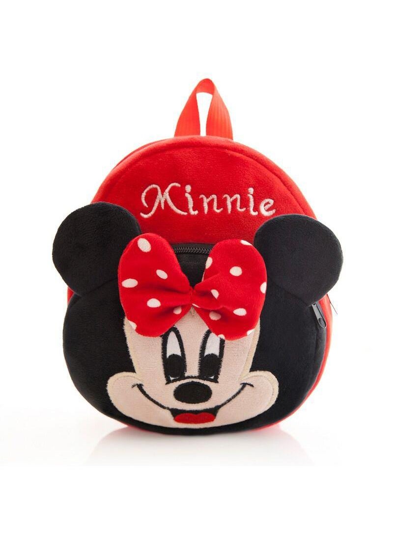 Kids Minnie Embroidered Backpack Cartoon Plush Kindergarten Backpack  - Image 1