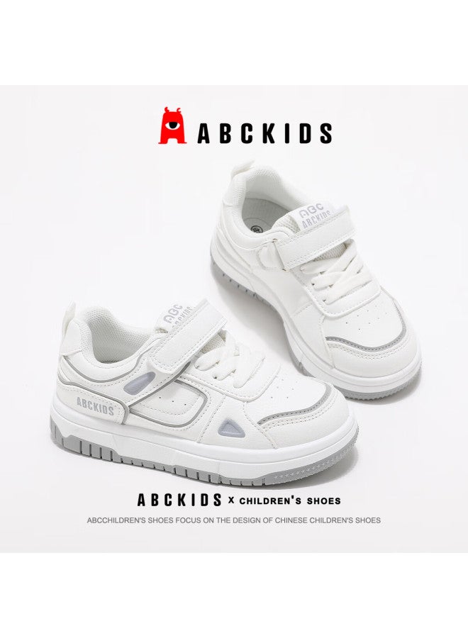 Abc Kids Children's Casual Low-top Sneakers Autumn Boys Girls Sports White Shoes 3604 Gray/white Size 27 - Image 2