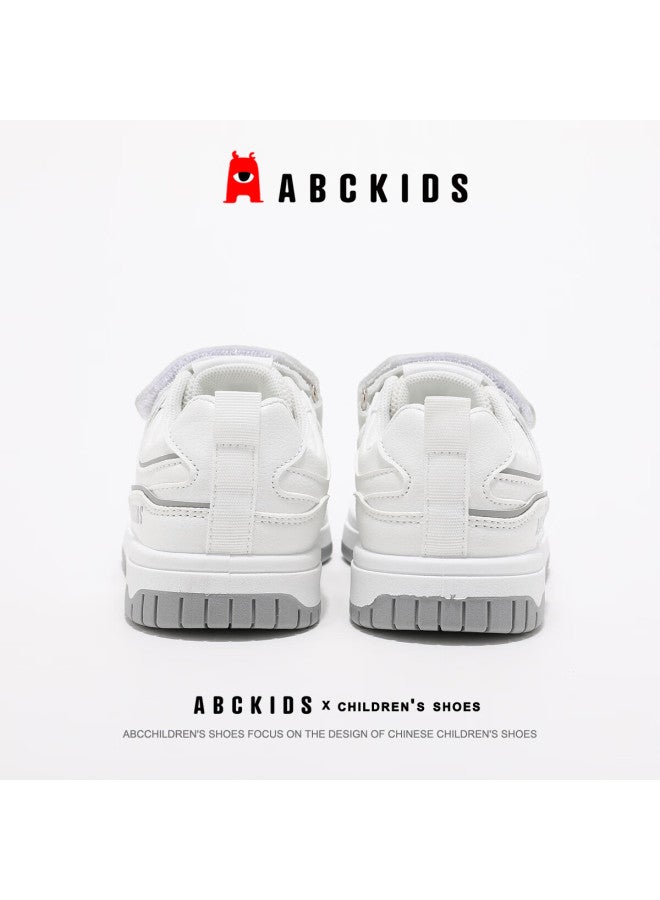 Abc Kids Children's Casual Low-top Sneakers Autumn Boys Girls Sports White Shoes 3604 Gray/white Size 27 - Image 3