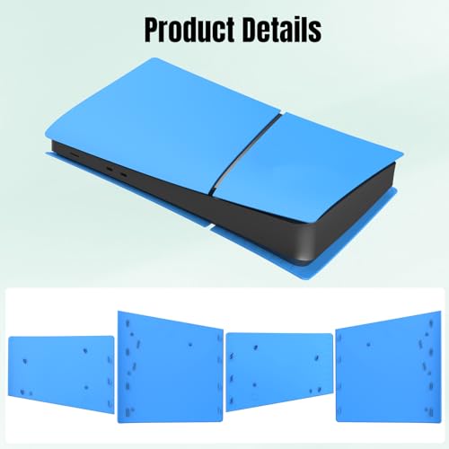 IMOFEE Slim Digital Edition Cover Plates for New PS5 Slim Console, Shell Panels Compatible with New PlayStation 5 Slim Accessories Protective Replacement Faceplate (Starlight Blue) - Image 4