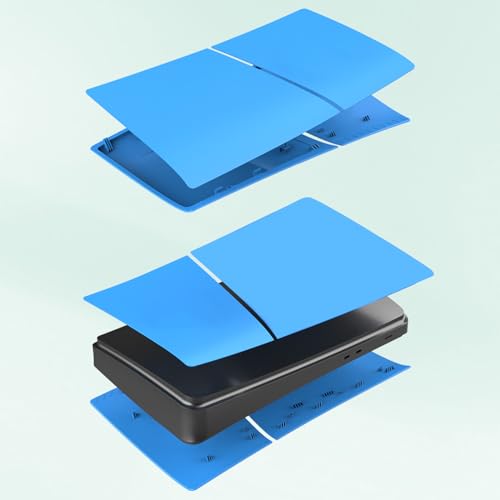 IMOFEE Slim Digital Edition Cover Plates for New PS5 Slim Console, Shell Panels Compatible with New PlayStation 5 Slim Accessories Protective Replacement Faceplate (Starlight Blue) - Image 3
