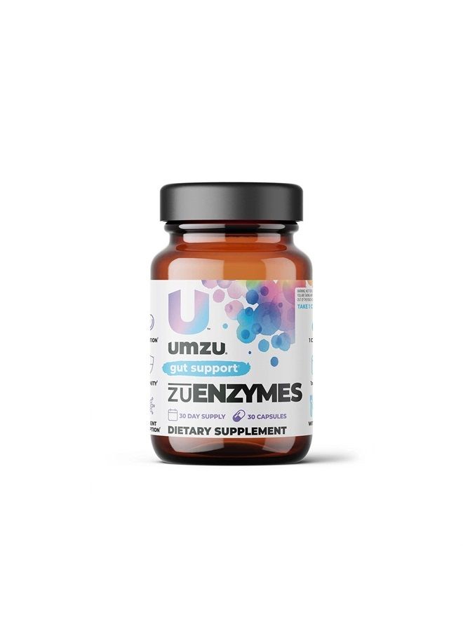UMZU zuEnzymes - مكمل إنزيمات هضمية لدعم الهضم الصحي وامتصاص الفيتامينات والمعادن، يؤخذ مع الوجبة - (30 يوم إمداد 30 كبسولة) - Image 1