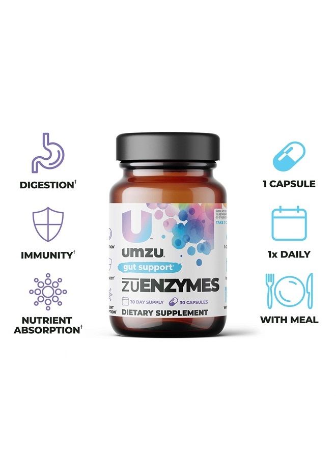 UMZU zuEnzymes - مكمل إنزيمات هضمية لدعم الهضم الصحي وامتصاص الفيتامينات والمعادن، يؤخذ مع الوجبة - (30 يوم إمداد 30 كبسولة) - Image 4