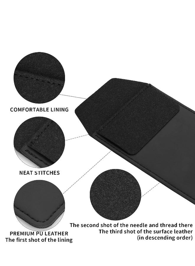 Pocket Protector, 2 Pack PU Leather Heavy Duty Pen Holder Pouch with Clear PVC Divider for Shirts, Lab Coats, Pants, Holds Pens, Pointers, Pencils, and Notes - Image 3