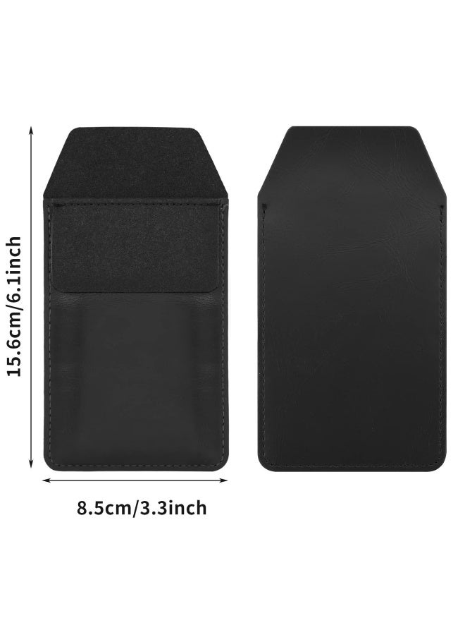 Pocket Protector, 2 Pack PU Leather Heavy Duty Pen Holder Pouch with Clear PVC Divider for Shirts, Lab Coats, Pants, Holds Pens, Pointers, Pencils, and Notes - Image 2